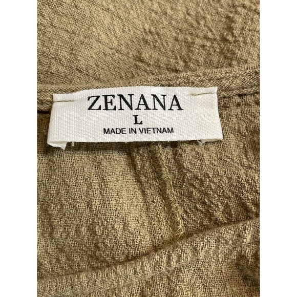 Zenana Womens Loose Fit Brown Textured Short Sleeve Top L - Picture 6 of 8